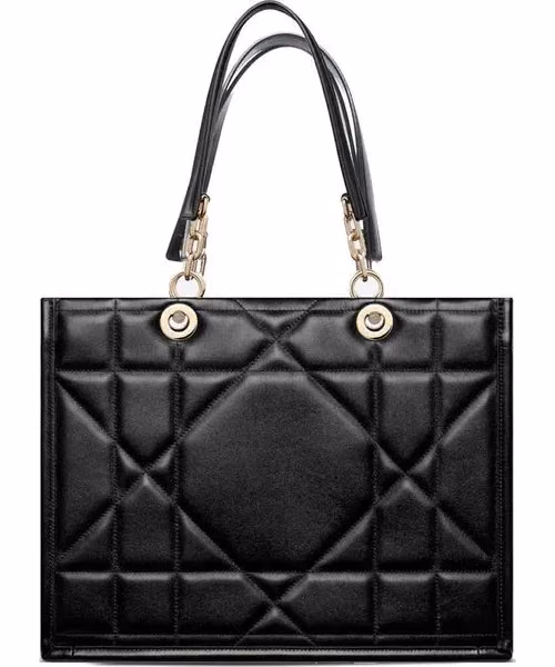 Dior Black Leather Tote Bag
