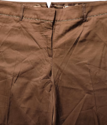 Brown High Waist Flared Trouser Pants