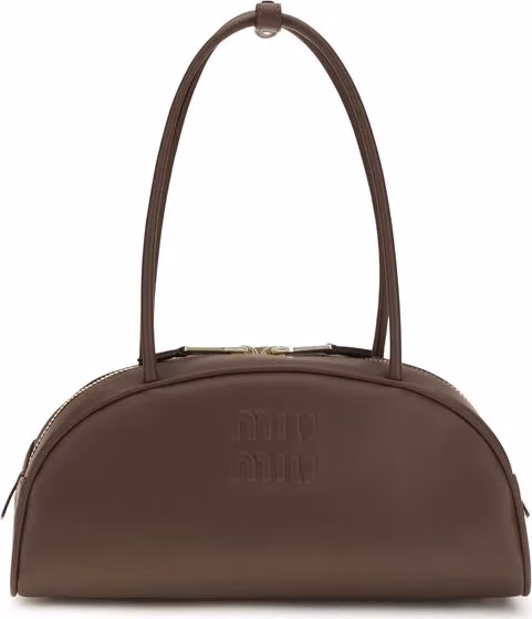 Miu Miu Brown Calf Leather Bos Taurus Shoulder Bag