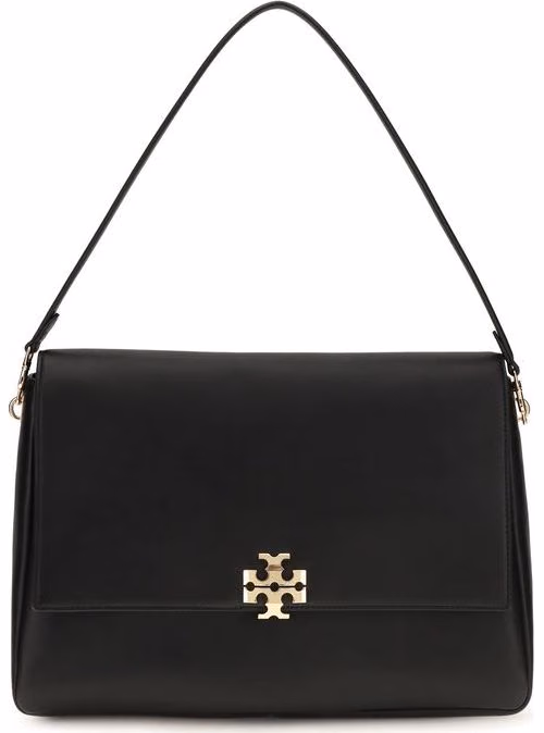 Tory Burch Black Calf Leather Bos Taurus Shoulder Bag