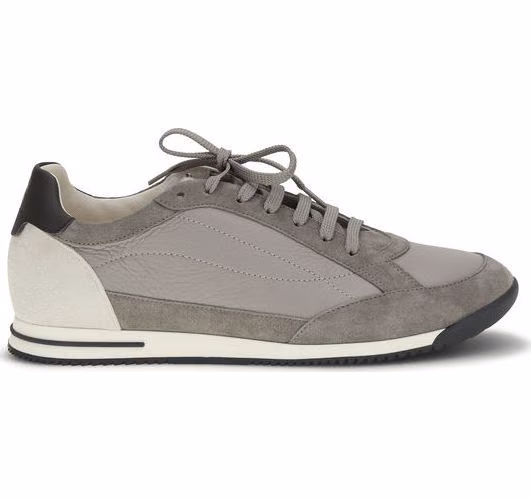 Brunello Cucinelli Gray Calf Leather Bos Taurus Sneakers