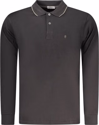 Black Cotton Mens Polo Shirt