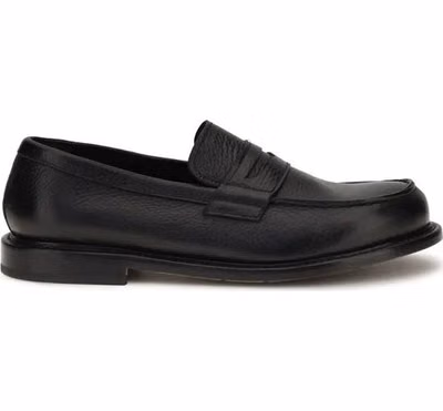 Black Calf Leather Bos Taurus Slip-On Loafers