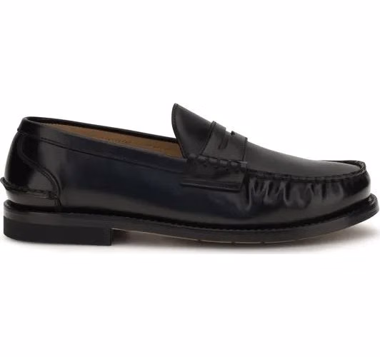 Premiata Black Calf Leather Bos Taurus Slip-On Loafers