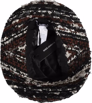 Women Multicolor Acrylic Tweed Bucket Capello Hat