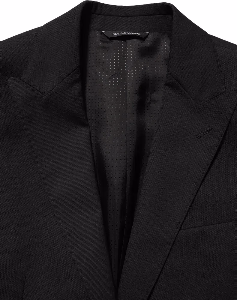 Dolce & Gabbana Black Polyester Single Breasted Blazer Jacket