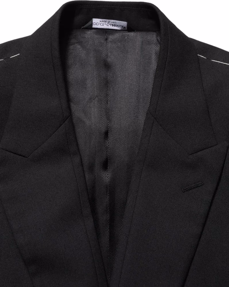 Dolce & Gabbana Black Wool Single Breasted Blazer Jacket