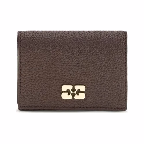 Ganni Brown Recycled Polyester Wallet