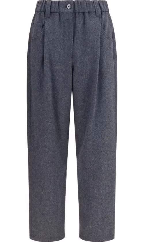 Brunello Cucinelli Gray Wool Oves Aries Casual Pants