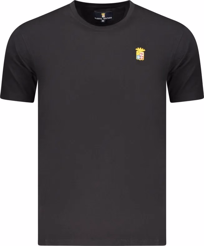 Marina Militare Black Cotton Men's T-Shirt