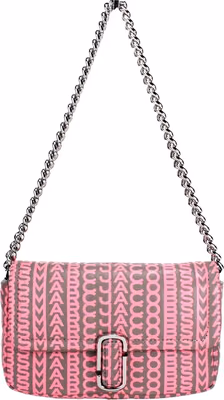 Marc Jacobs Neon Pink The Monogram Leather J Marc Mini Shoulder Bag Crossbody