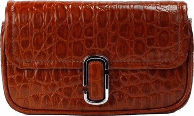 Marc Jacobs The Mini Shoulder Bag Spice Brown Embossed Leather Crossbody Bag