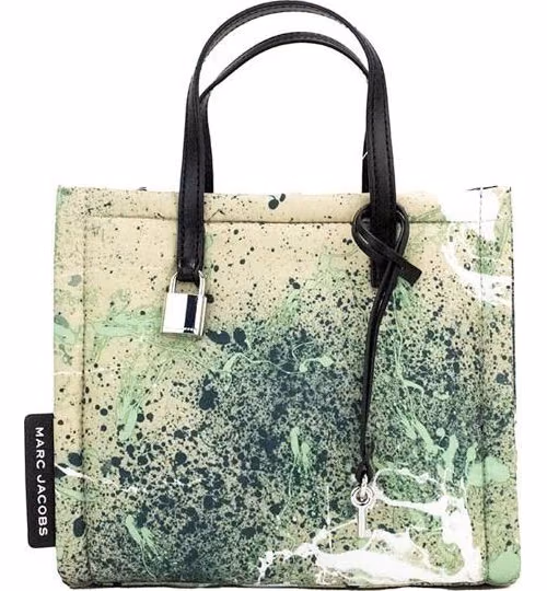 Marc Jacobs Marc Jacobs Mini Green Multi Splatter Paint Print Nylon Crossbody Tote Handbag