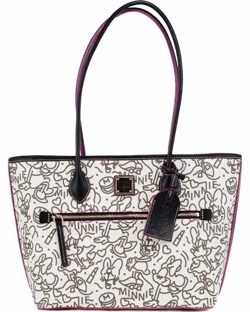 Dooney & Bourke Dooney & Bourke Disney Medium Minnie Mouse Line Art Coated Cotton Tote Handbag