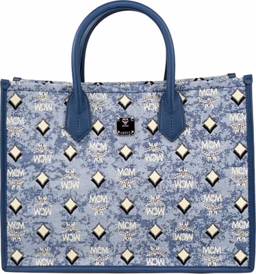 MCM Aren Munchen Denim Tote Bag