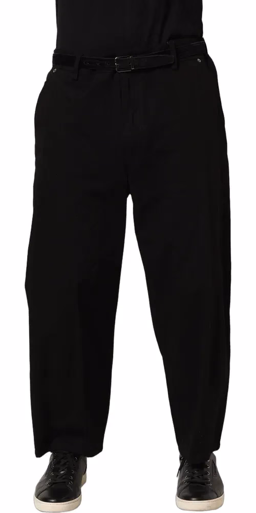 Dolce & Gabbana Black Mid Waist Straight Men Trouser Pants