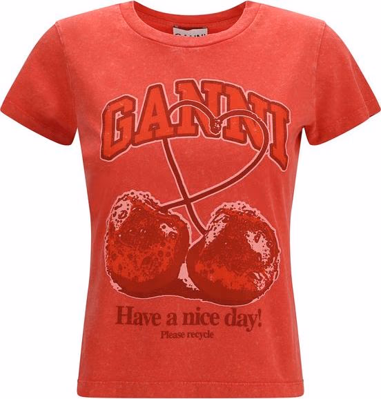 Ganni Multicolor Cotton T-Shirt