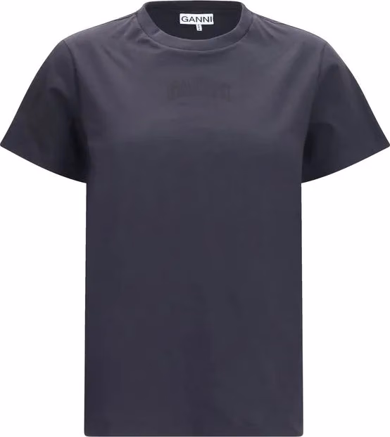 Ganni Black Cotton T-Shirt