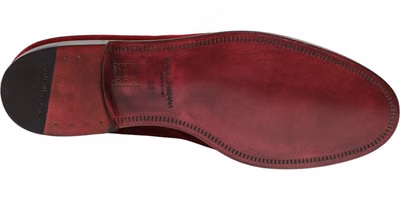 Maroon Velvet Slip On Men Dress Loafers Shoes
