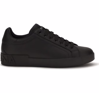 Black Calf Leather Bos Taurus Low Top Sneakers
