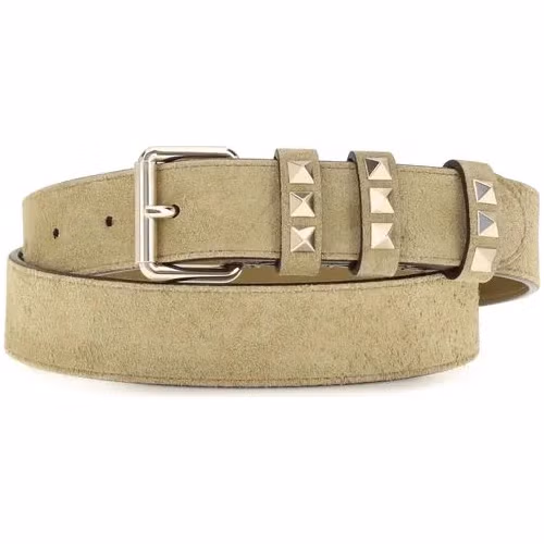 Valentino Garavani Beige Suede Leather Regular Belt