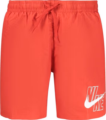 Red Polyester Men's Swimwear