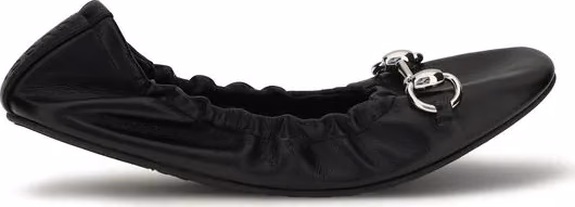 Gucci Black Calf Leather Bos Taurus Ballet Flats
