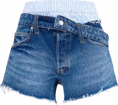 Blue Cotton Bermuda Shorts