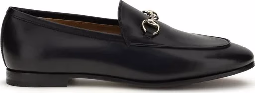 Gucci Black Calf Leather Bos Taurus Slip-On Loafers