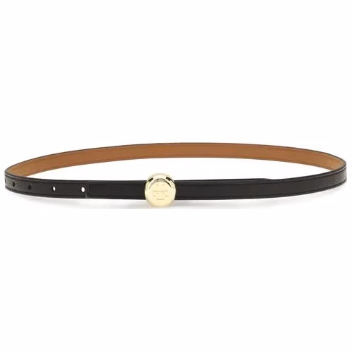 Tory Burch Black Calf Leather Bos Taurus Regular Belt