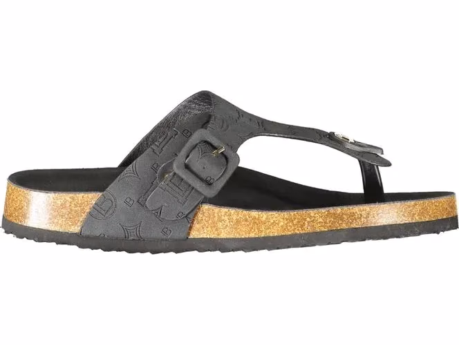 Laura Biagiotti Black Polyurethane Women's Sandal