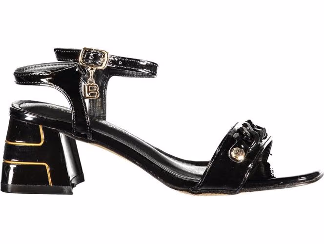 Laura Biagiotti Black Polyurethane Women's Sandal