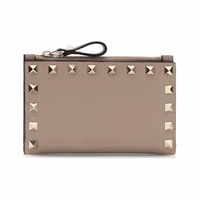Beige Calf Leather Bos Taurus Wallet