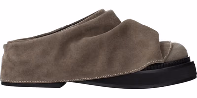 Gray Leather Slippers