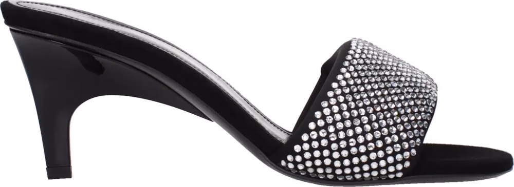 The Attico Black Fabric Stiletto Heel Sandals
