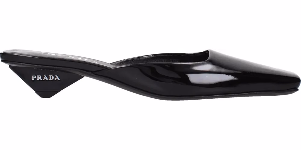 Prada Black Leather Flat Sandals