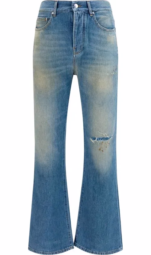 Amiri Blue Cotton Flared Jeans