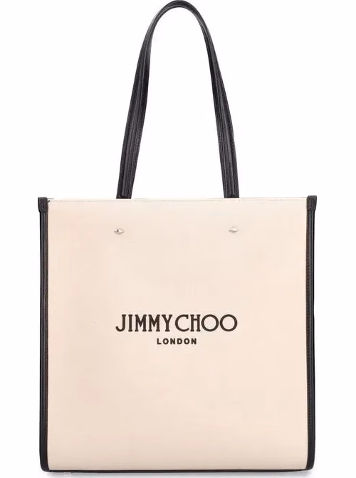 Jimmy Choo Beige Canvas Tote Bag