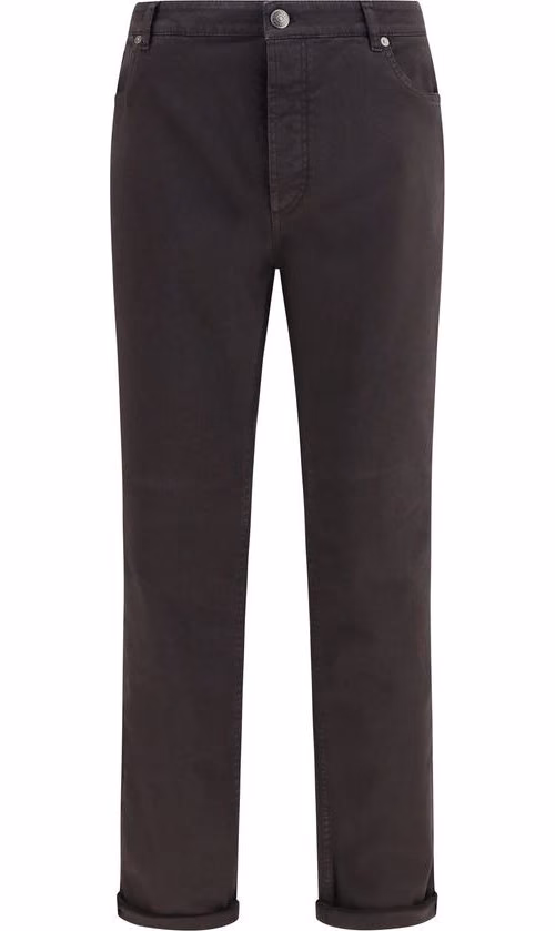 Brunello Cucinelli Brown Cotton Relaxed Fit Jeans