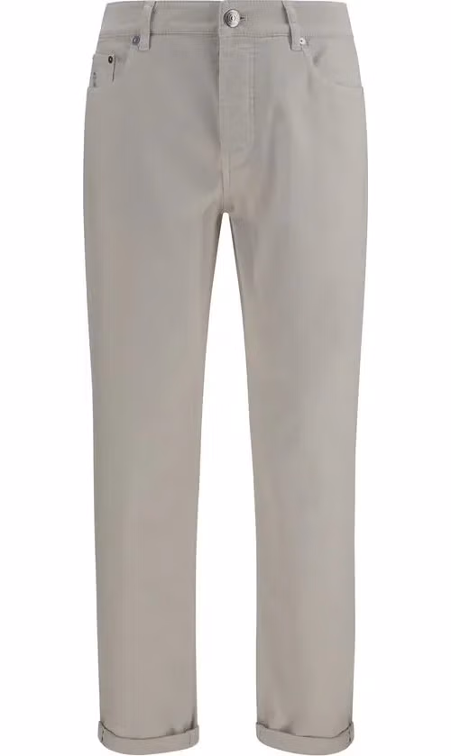 Brunello Cucinelli White Cotton Straight-Leg Jeans