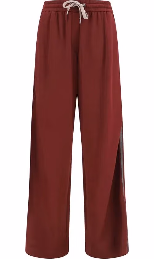 Brunello Cucinelli Bordeaux Cotton Athletic Pants