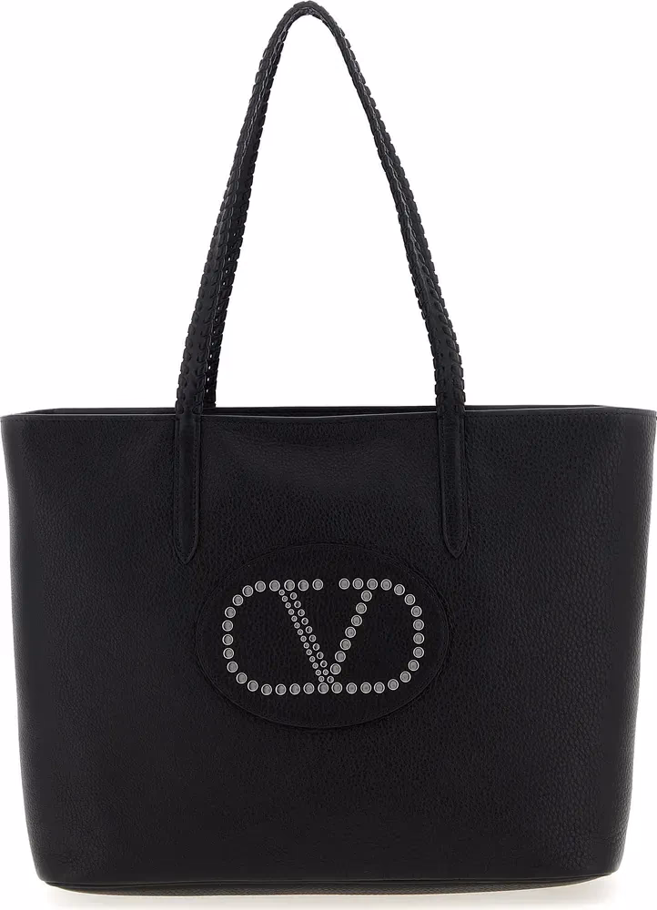 Valentino Garavani Black Calfskin Tote Bag