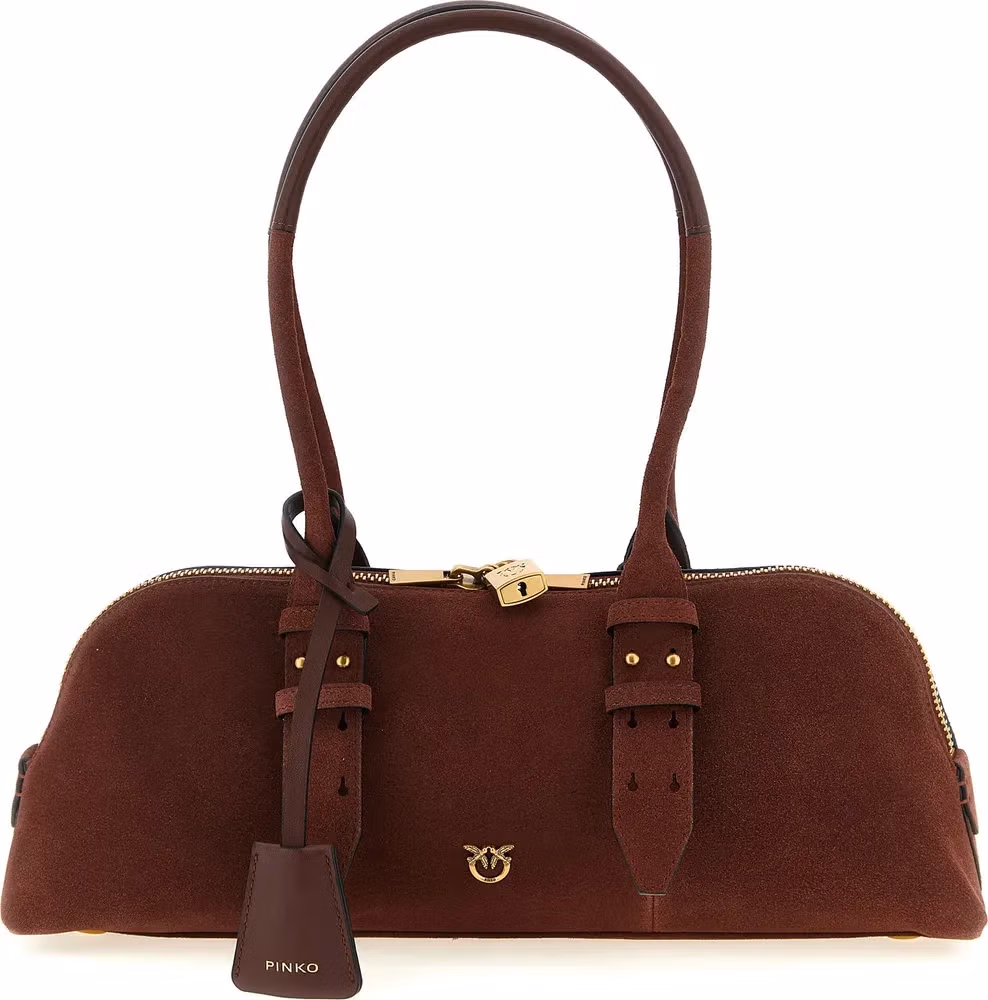 PINKO Bordeaux Cowhide Shoulder Bag