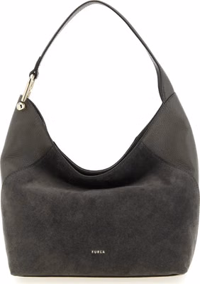 Gray Calfskin Shoulder Bag