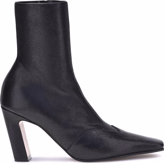 Khaite Black Calf Leather Bos Taurus Ankle Boots