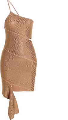 Beige Viscose Mini Skirt