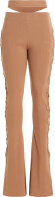 Beige Viscose Flared Pants
