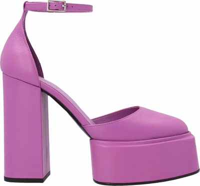 Purple Leather High Heel Pumps