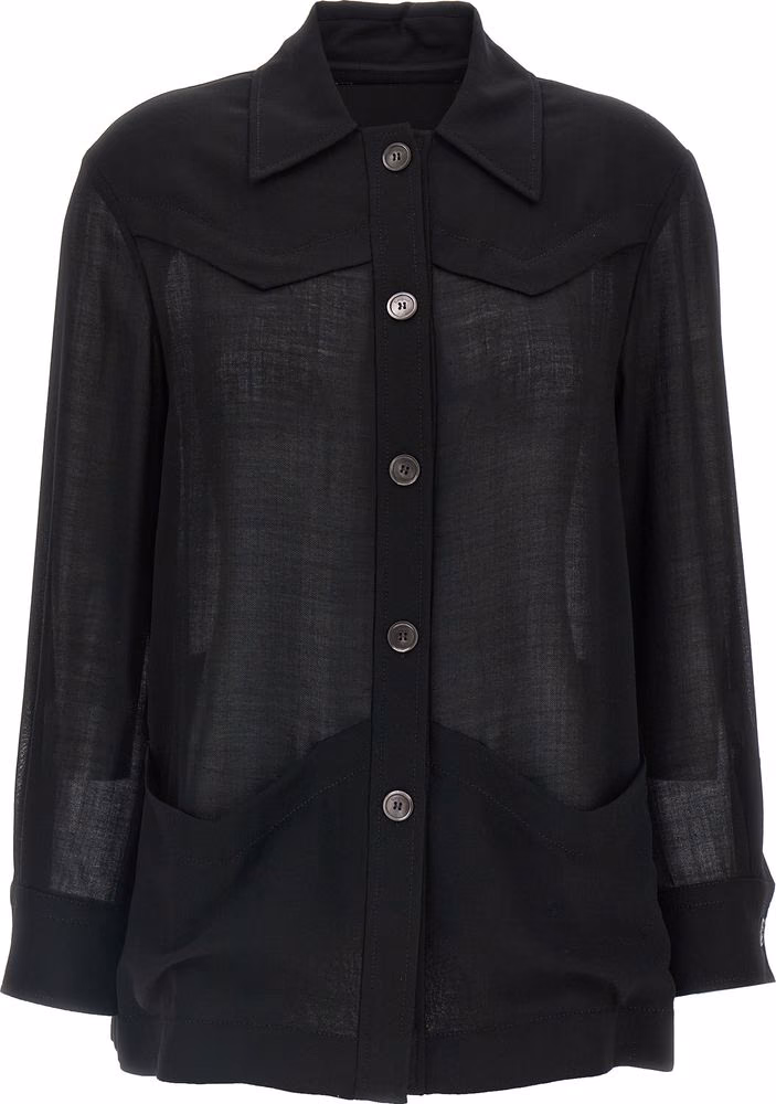 Ferragamo Black Virgin Wool Blouse