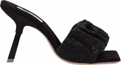 Black Goatskin Stiletto Heel Sandals